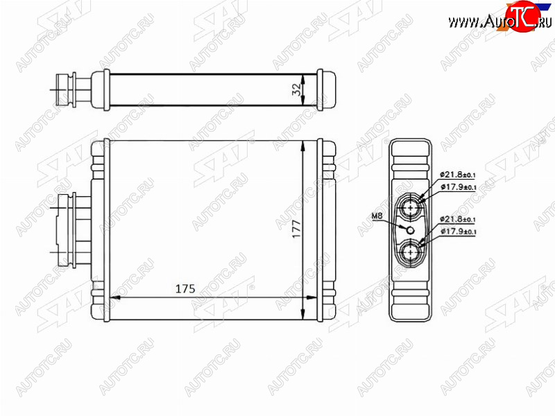 Радиатор отопителя салона  AUDI A1 10-SKODA FABIA 99-ROOMSTER 06-VOLKSWAGEN FOX 05-POLO 01-POLO ST-VW01-395-0