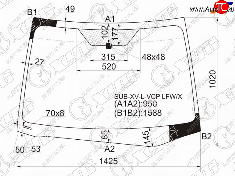 Стекло лобовое Subaru Impreza 11-16  XV 11-17  Impreza WRX 14-21  Impreza WRX STI 14-21 SUB-XV-L-VCP LFW/X