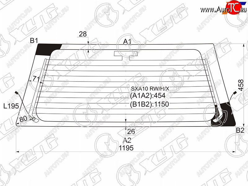 Стекло заднее с обогревом TOYOTA RAV4 SXA1# 3/5D 94-00 XYG SXA10 RW/H/X, sxa10rwhx SXA10 RW/H/X