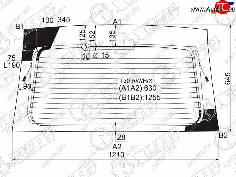 Стекло заднее (Цвет зеленый Обогрев) Nissan X-Trail 00-07 T30 RW/H/X