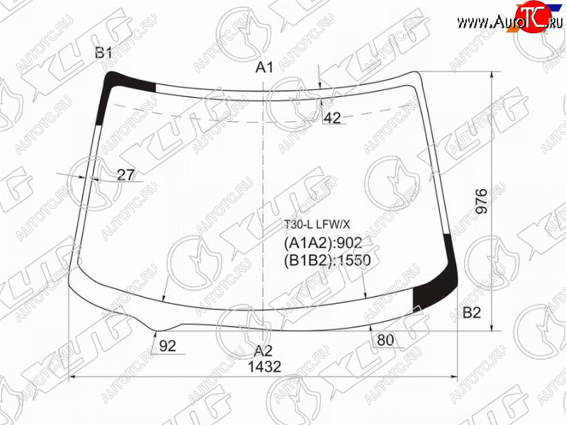 Стекло лобовое NISSAN X-TRAIL 00-07 T30-L LFW/X