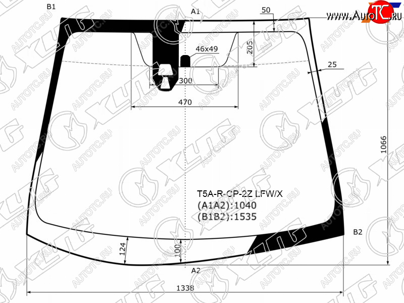 Стекло лобовое (Две камеры) Honda Fit 13-20 T5A-R-CP-2Z LFW/X