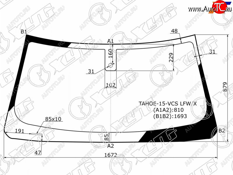 Стекло лобовое (Датчик дождя) Chevrolet Tahoe 13-21  Cadillac Escalade 15-21  GMC Yukon 15-21 TAHOE-15-VCS LFW/X