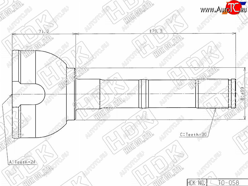 Шрус наружный TOYOTA LAND CRUISER HZJ7# 90- 98HZJ105 1FZ1HZ 4WD 98- TO-058