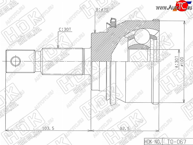 Шрус наружный FR TOYOTA LAND CRUISER PRADO 120150 02-LEXUS GX470 02-09GX460 10-- TO-067