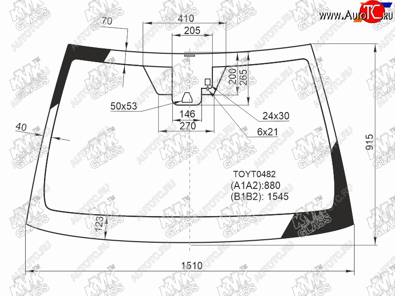 Стекло лобовое (Одна камера Датчик дождя) Toyota Camry (XV70) 17-21  Camry USA 17-20               TOYT0482