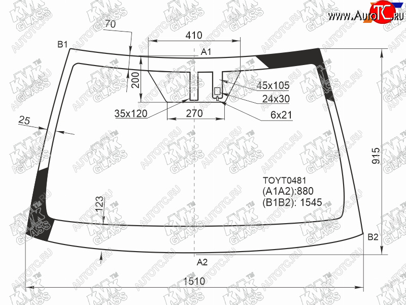 Стекло лобовое (Датчик дождя) Toyota Camry (XV70) 17-21  Camry USA 17-20                            TOYT0481