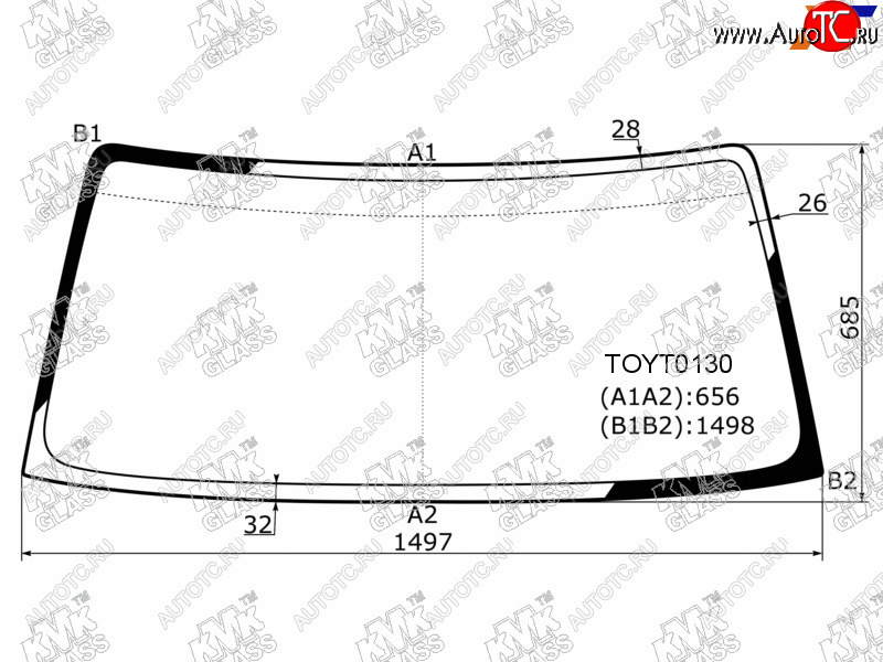 Стекло лобовое Toyota Land Cruiser Prado (J90) 96-02 TOYT0130