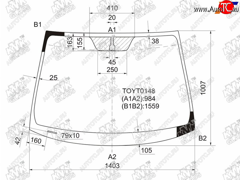 Стекло лобовое TOYOTA PRIUS NHW20 03-11                                                              TOYT0148