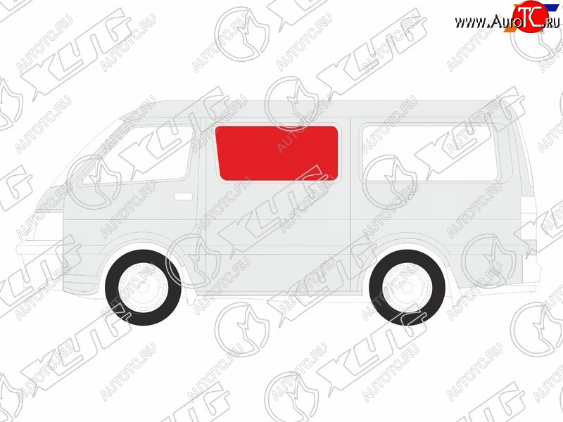 Стекло боковое опускное (Сзади Слева Цвет зеленый) Volkswagen Transporter 03-15  Multivan 03-15 VW-T5 RD/LH/X