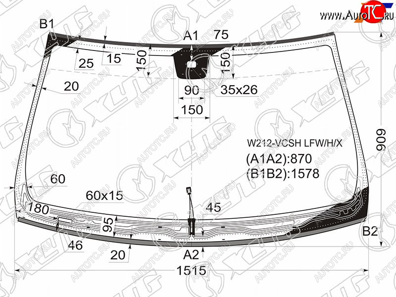 Стекло лобовое (Обогрев щеток Датчик дождя Молдинг) Mercedes-Benz E-Class 09-13 W212-VCSH LFW/H/X