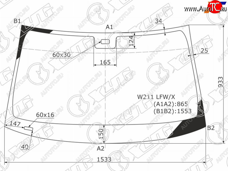 Стекло лобовое (Датчик дождя 4D SED5D WGN) Mercedes-Benz E-Class 02-09 W211 LFW/X