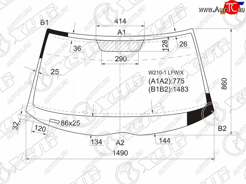 Стекло лобовое Mercedes-Benz E-Class 95-03 W210-1 LFW/X