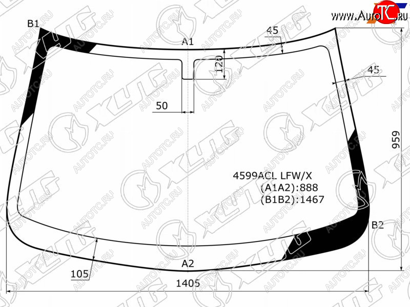 Стекло лобовое Datsun mi-Do 14-  on-DO 14-19  LADA Granta 11-  Granta Cross 18-  Granta Sport 13 4599ACL LFW/X