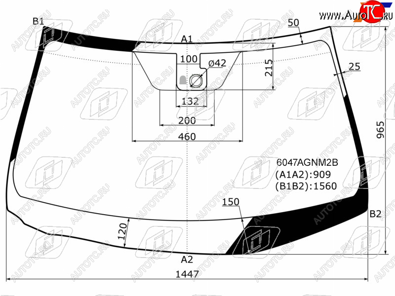 Стекло лобовое (Датчик дождя) Nissan X-Trail 07-15 6047AGNM2B