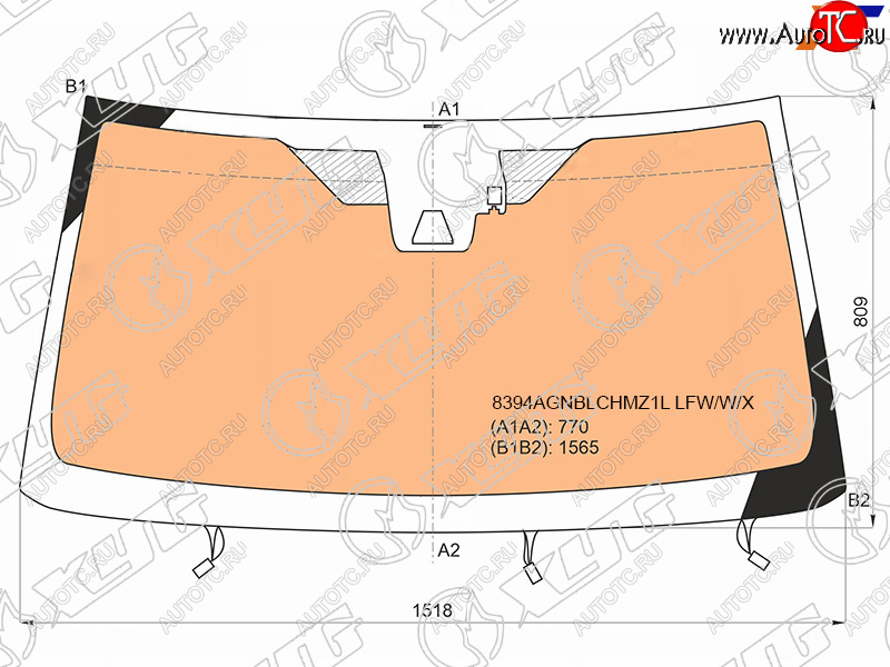 Стекло лобовое (Обогрев полный Камера Датчик дождя Молдинг) Toyota Land Cruiser Prado (J150) 17-2 8394AGNBLCHMZ1L LFW/W/X