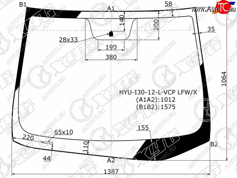 Стекло лобовое Hyundai i30 11-17 HYU-I30-12-L-VCP LFW/X