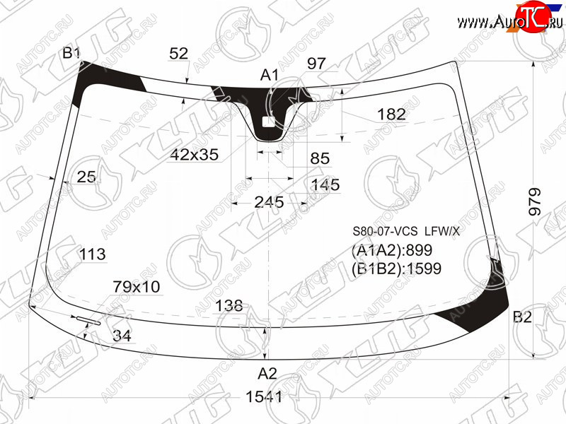 Стекло лобовое (Датчик дождя) Volvo S80 06-16  V70 07-16  XC70 07-16 S80-07-VCS LFW/X