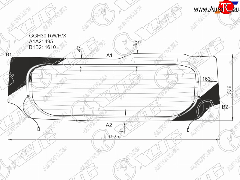 Стекло заднее (Цвет зеленый Обогрев) Toyota Alphard (H30) 15-23  Vellfire 15-23 GGH30 RW/H/X