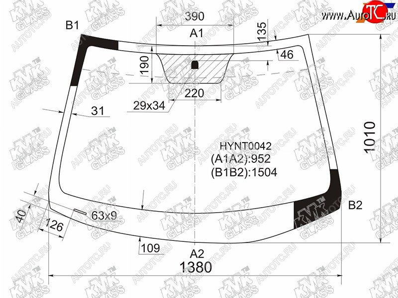 Стекло лобовое Hyundai Solaris 10-17  Kia Rio 11-17  Hyundai Accent 11-17                          HYNT0042