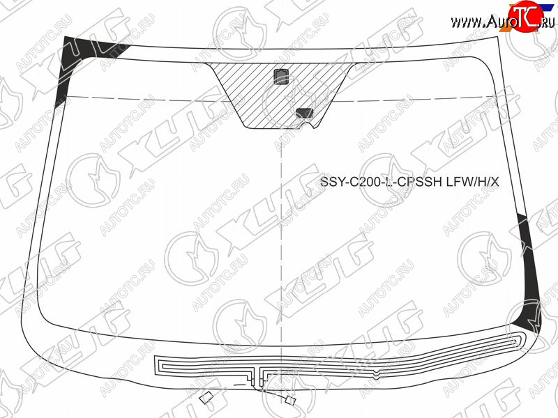 Стекло лобовое (Обогрев щеток Датчик дождя) SsangYong Actyon 11-  Korando 10-17 SSY-C200-L-CPSSH LFW/H/X