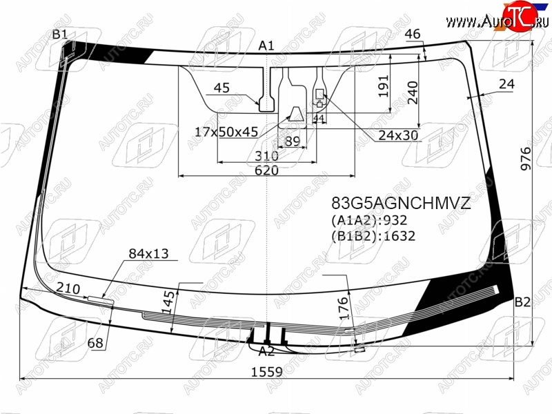 Стекло лобовое (Обогрев щеток Камера Датчик дождя Молдинг) Toyota Highlander 13-17 83G5AGNCHMVZ