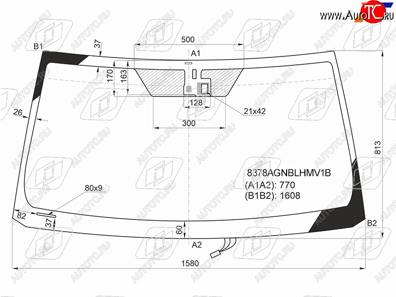 Стекло лобовое (Обогрев щеток Датчик дождя) Toyota Land Cruiser (J200) 07-15  Lexus LX 07-15 8378AGNBLHMV1B