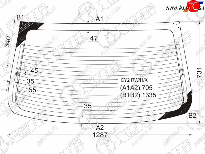 Стекло заднее (Цвет зеленый Обогрев) Mitsubishi Lancer 07-17  Galant Fortis 07-15  Lancer Evoluti CY2 RW/H/X