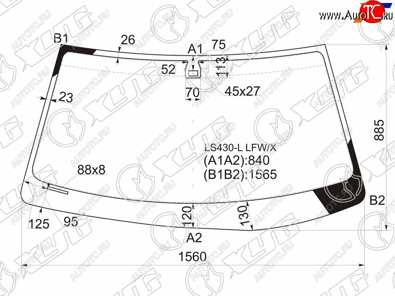 Стекло лобовое (Датчик дождя) Lexus LS 00-06 LS430-L LFW/X