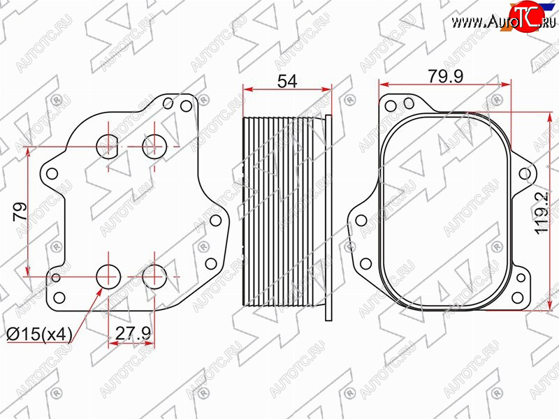 Радиатор масляный AUDI A1 10-A3 12-A4 15-A5 16-Q2 16-Q3 11-SKODA OCTAVIA 13-RAPID 12-VOLKSWA ST-03N117021