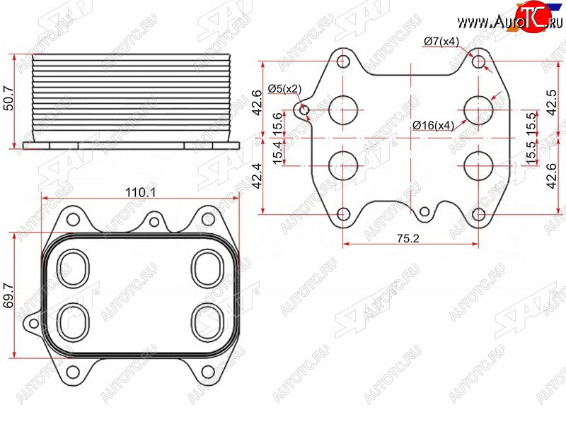 Радиатор масляный AUDI A1 10-A3 03-A4 07-A5 07-A6 11-Q3 11-Q5 08-SKODA FABIA 07-OCTAVIA 04- ST-03L117021C