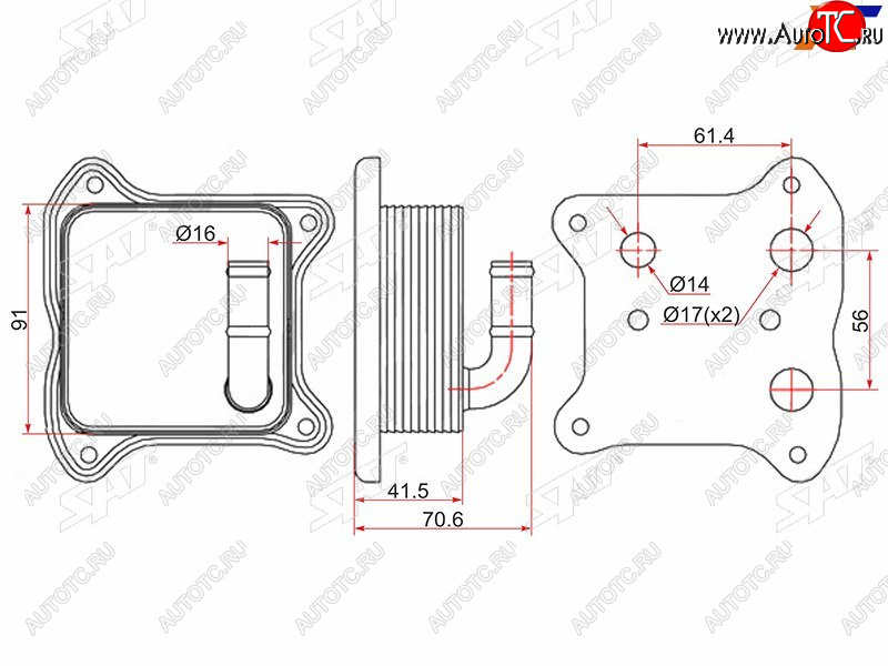 Радиатор масляный AUDI A1 10-A3 03-SKODA FABIA 07-OCTAVIA 04-RAPID 12-VOLKSWAGEN JETTA 10-POLO ST-03F117021A