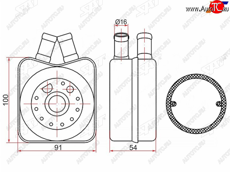 Радиатор масляный AUDI A4 94-00A6 94-05SKODA OCTAVIA 96-10VOLKSWAGEN PASSAT 96-00 ST-078117021A