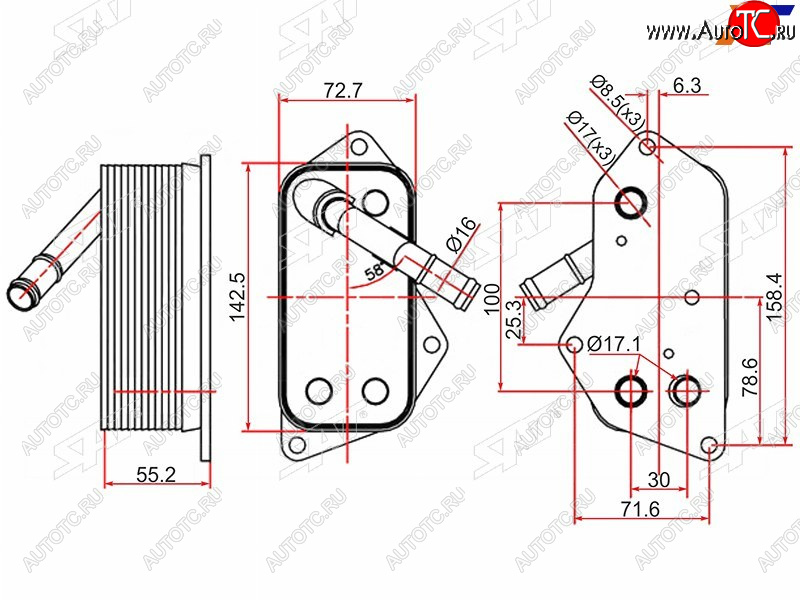 Радиатор масляный BMW 1-SERIES  E81E82E87E88 04-111-SERIES F20F21 11-3-SERIES E90E91E92E93 ST-11427525333