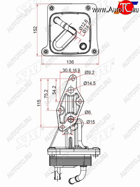 Радиатор масляный NISSAN TEANA MURANO 08-NISSAN X-TRAIL T31 07-14                                  ST-21300-JA06A