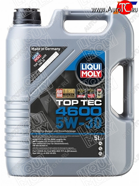 Масло моторное LIQUI MOLY Top Tec 4600 5W-30 SNC2C3 5л                                             2316