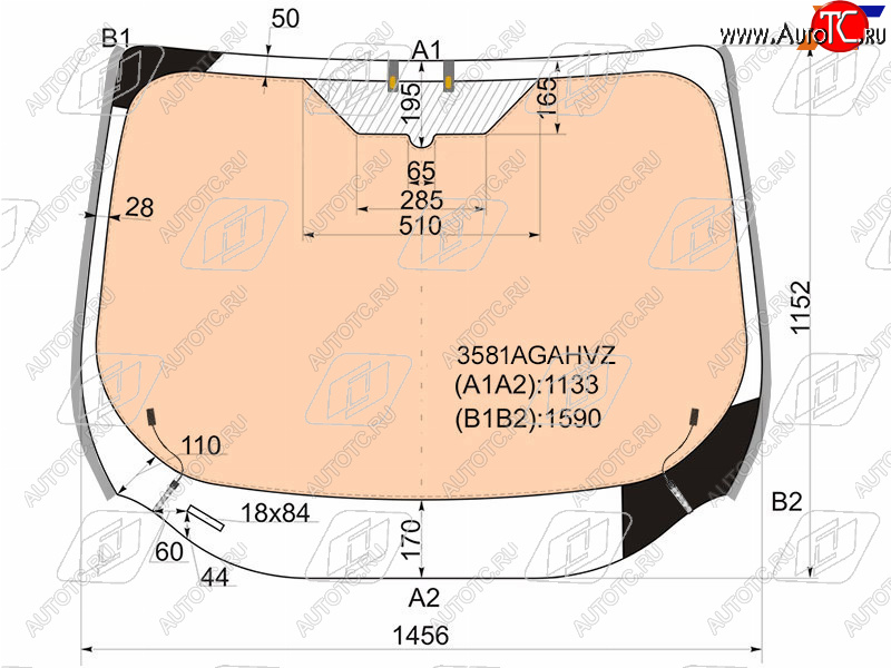 Стекло лобовое (Обогрев полный Молдинг) Ford Kuga 13-17  Escape 12-15 3581AGAHVZ