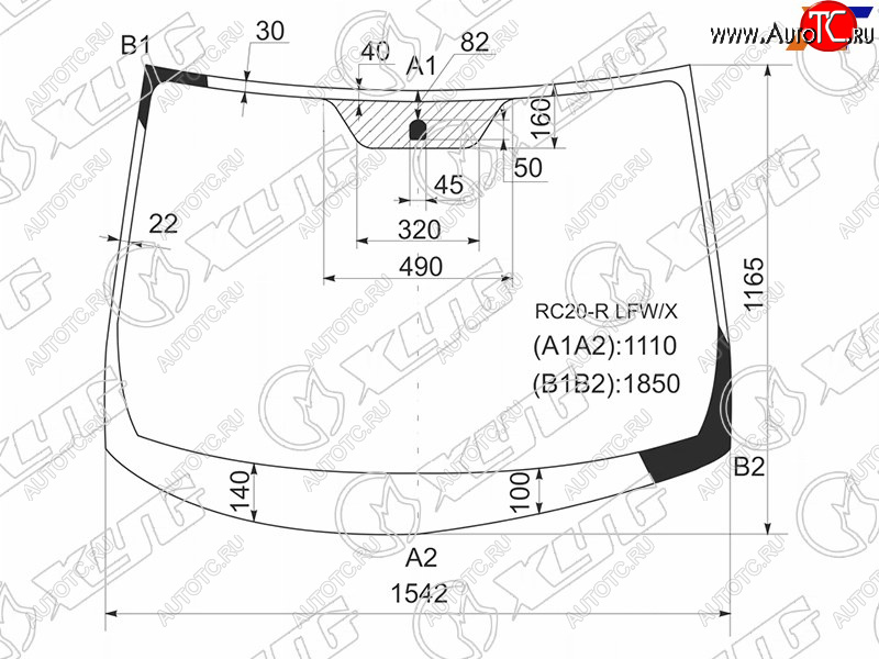 Стекло лобовое Toyota Alphard (H10,H20) 02-11 RC20-R LFW/X