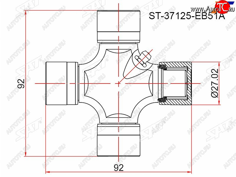 Крестовина NISSAN NAVARA 05-PATHFINDER 05-13TOYOTA HILUX GGN## 05-12FORTUNER ##N## 06-            ST-37125-EB51A