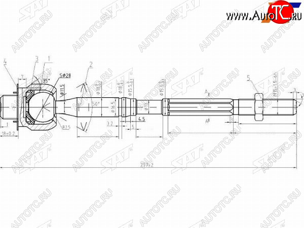 Тяга рулевая TOYOTA HILUXSURF4RUNNERLAND CRUISER PRADOLEXUS GX470 02- ST-45503-39265