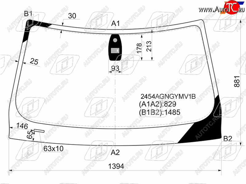 Стекло лобовое (Датчик дождя) BMW 3-Series 05-14 2454AGNGYMV1B