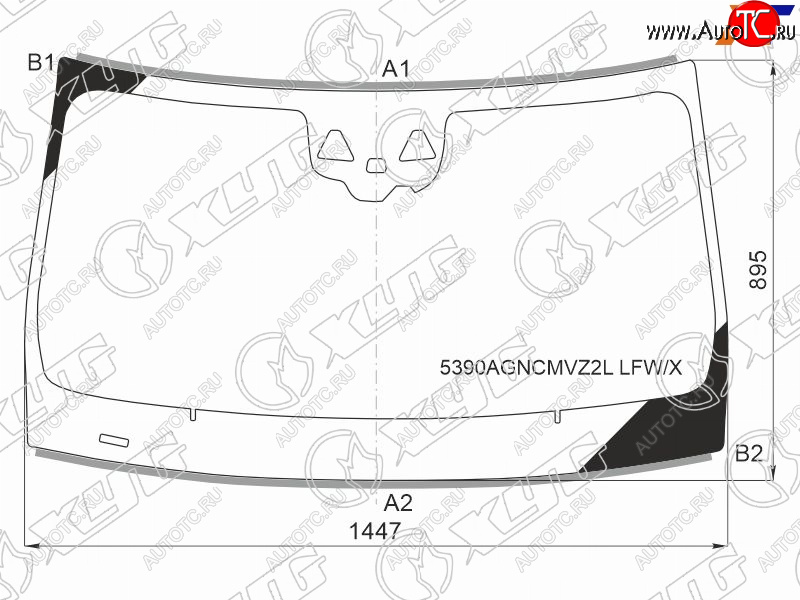 Стекло лобовое (Две камеры Датчик дождя Молдинг 4D SED) Mercedes-Benz CLS-Class 21- 5390AGNCMVZ2L LFW/X