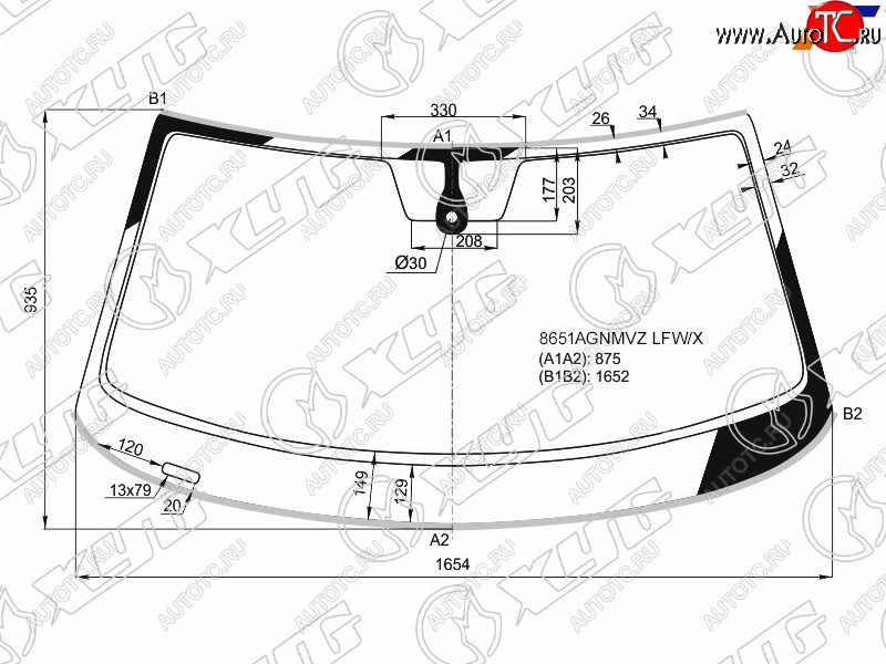 Стекло лобовое (Датчик дождя Молдинг) Volkswagen Teramont 17-20 8651AGNMVZ LFW/X