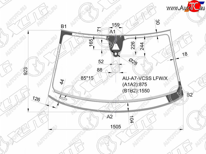 Стекло лобовое (Камера Датчик дождя Молдинг) Audi A7 10-14 AU-A7-VCSS LFW/X