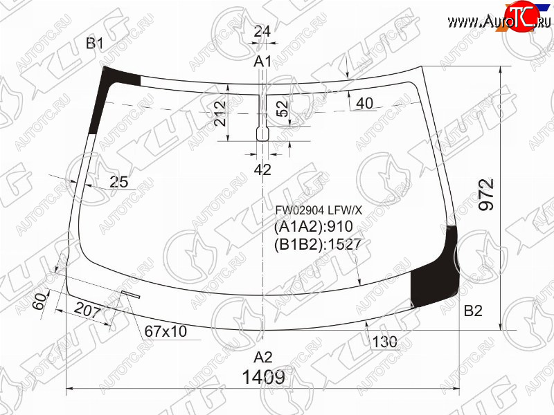 Стекло лобовое Infiniti EX25 11-13  EX35 07-13  EX37 07-13  QX50 13-18  Nissan Skyline Crossover FW02904 LFW/X