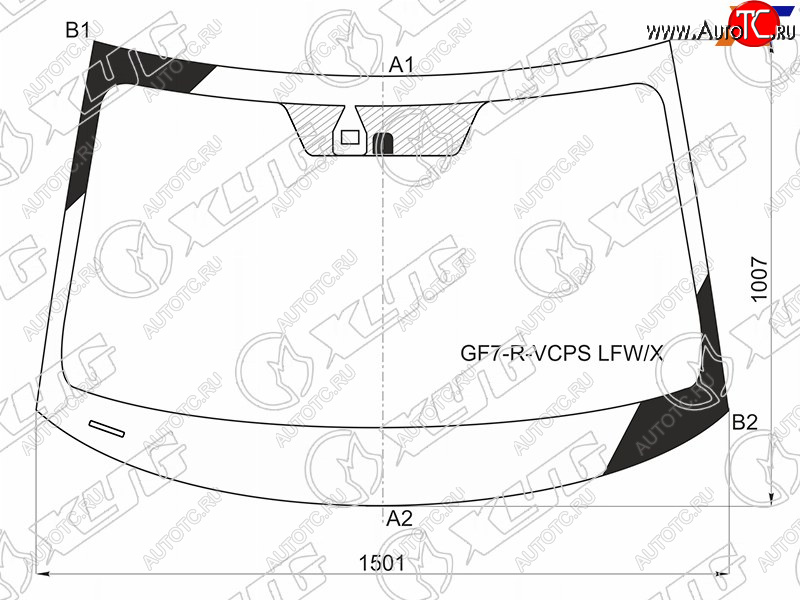 Стекло лобовое (Датчик дождя) Mitsubishi Outlander 12-22 GF7-R-VCPS LFW/X