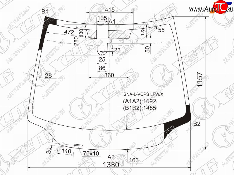 Стекло лобовое (Датчик дождя 35D HBK) Honda Civic 05-12  Civic USA 05-08 SNA-L-VCPS LFW/X