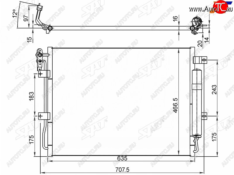 Радиатор кондиционера Land Rover Discovery 09-17  Range Rover Sport 05-13 ST-LR05-394-B0