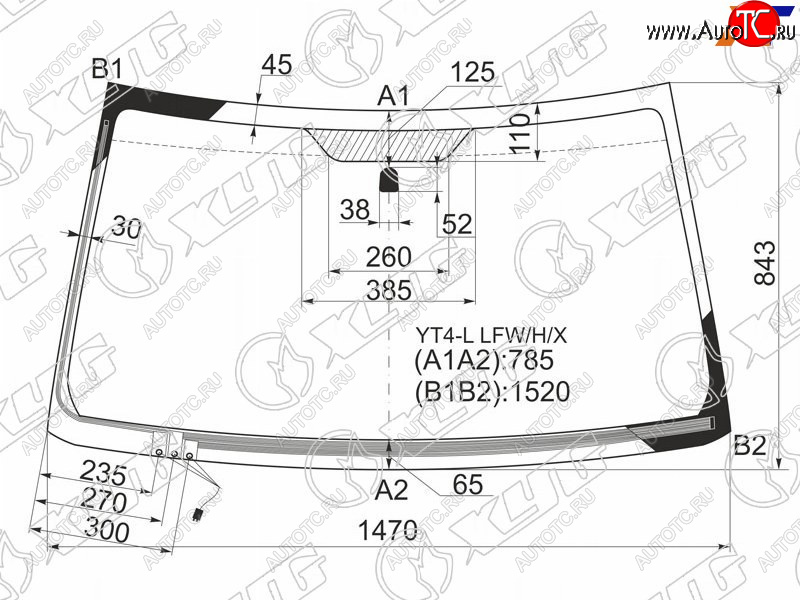 Стекло лобовое (Обогрев щеток) Suzuki Escudo 05-17  Grand Vitara 05-16 YT4-L LFW/H/X