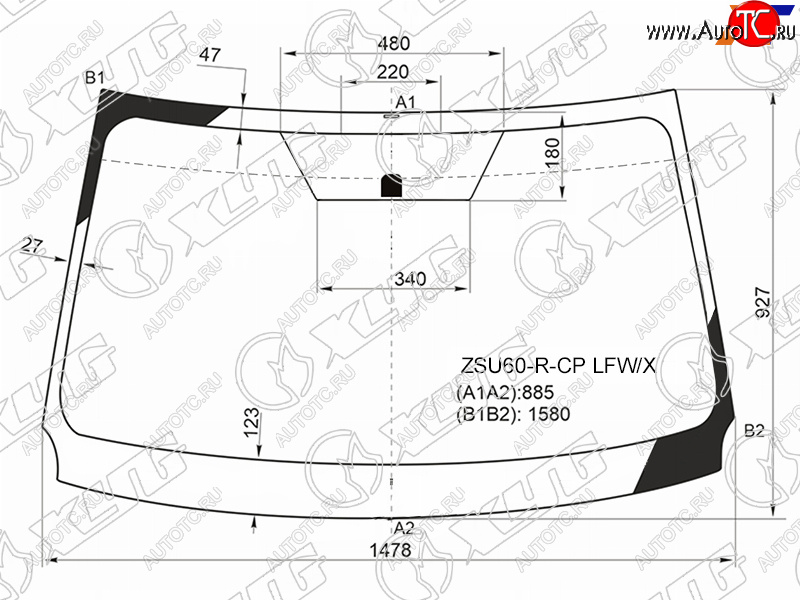 Стекло лобовое Toyota Harrier (XU60) 13-20 ZSU60-R-CP LFW/X